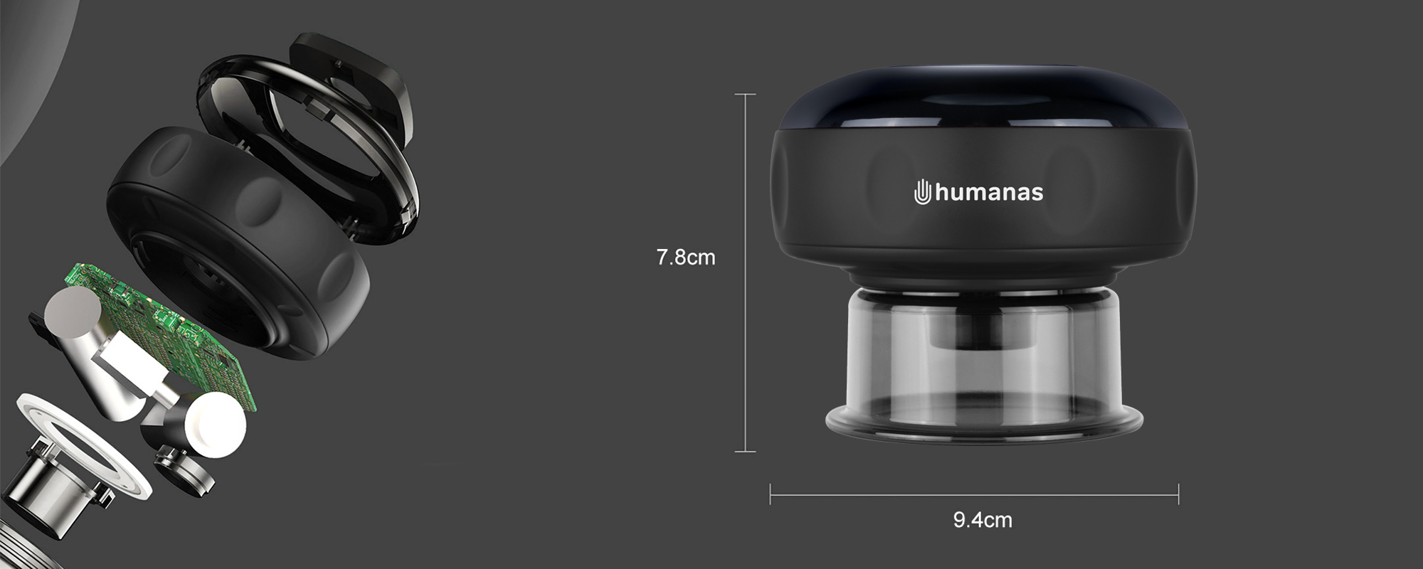 Bańka chińska elektroniczna Humanas BB01 - czarna